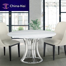 Contemporary dining table AURORA natural stonemetal baserectangular