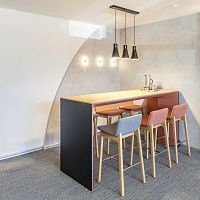 Contemporary high bar table WINEA PLUSwood veneermelaminefabric