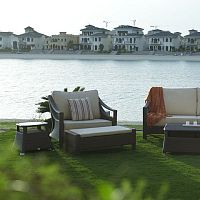Contemporary side table NAYArattanroundhome