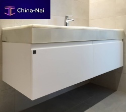 Double washbasin cabinet multiplewall-mountedoak