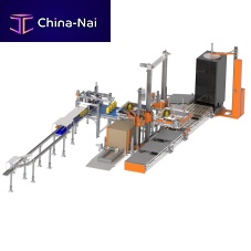 Layer palletizer low level infeedbagtray