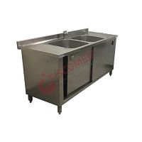 Medical instrument cleaning station TINI 4040for the medical sectorwith sinkstainless steel