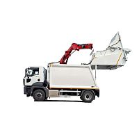 Rear-loader waste collection vehicle CRANE PRO 100-750with crane