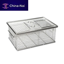 Handling basket KP.MODULARstainless steel meshwith lid