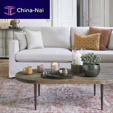 Traditional coffee table LEOoakiron baseoval
