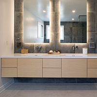 Double washbasin cabinet CIRRUSwall-hungoakcontemporary