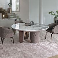 Contemporary table WINGmarblemetal baseround