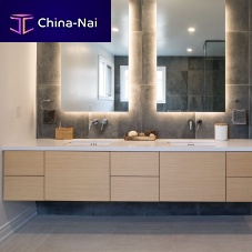 Double washbasin cabinet CIRRUSwall-hungoakcontemporary