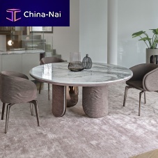 Contemporary table WINGmarblemetal baseround