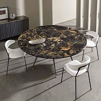 Contemporary table Arkos XXLglassaluminum baseround