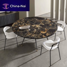 Contemporary table Arkos XXLglassaluminum baseround