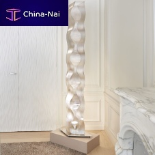Contemporary light column ONDE N�1stainless steelhalogenindoor