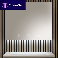 Bathroom mirror cabinet with 3 elements BTM03with built-in lightingwith soap dispenserwith paper towel dispenser