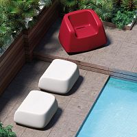 Contemporary armchair SUGARpolyethylenegraywhite