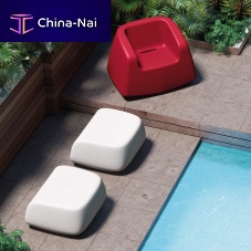 Contemporary armchair SUGARpolyethylenegraywhite