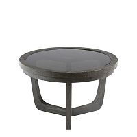 Contemporary side table MAXTONoaktempered glassoak base