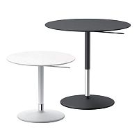 Contemporary side table PIXMDFlacquered metal baseround