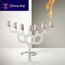 Powder-coated steel candle holder Bold
