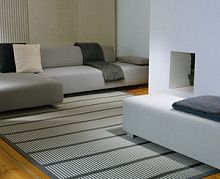 Contemporary bench fabricupholstered