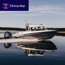 Outboard day fishing boat Ewheelhousealuminum8-person max.