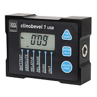 Multi-axis inclinometer CLINOBEVEL 1 seriesRS-485USBwith LCD display