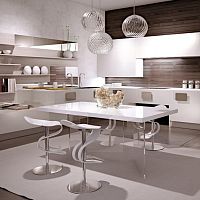 Contemporary dining table SOLOBIANCOpolymerglass baserectangular