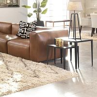 Contemporary side table GEORGIONporcelainiron basesquare