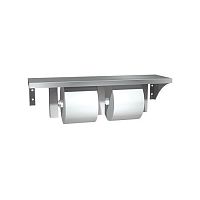 Wall-mounted toilet roll holder 0697-GALstainless steeldouble rollcommercial