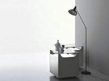 Contemporary side table CUBOVO glasslacquered woodsquare