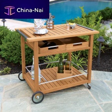 Home service trolley CUCINA : 4828gardenteakstainless steel