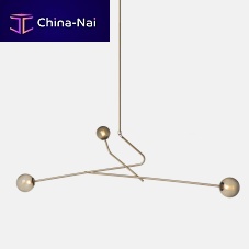 Pendant lamp LATTICEbrushed brassblown glasscontemporary
