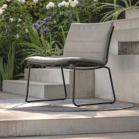 Contemporary armchair LEVIfabricstainless steelwith removable cushion