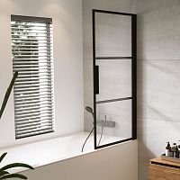 Pivoting bath screen GRID GB501tempered glassframed
