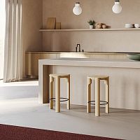 Contemporary bar stool DOMUSoakash3-legged