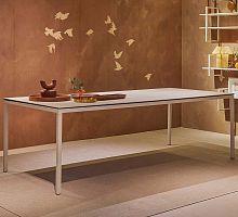 Contemporary dining table ARESTAceramicmetal baserectangular