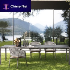Contemporary table PLEIN AIR 005porcelain stonewarealuminum baserectangular