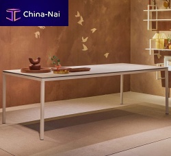Contemporary dining table ARESTAceramicmetal baserectangular