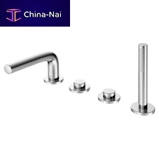 Double-handle bathtub mixer tap 51530 deck mountedchromed metalbathroom