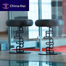Contemporary stool Ken leathermetal basecentral base