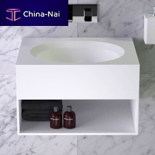 Wall-mounted washbasin cabinet GLOWwoodenSolid Surfacecontemporary