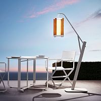 Floor-standing lamp AURORAaluminumteakcontemporary