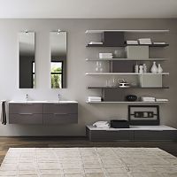 Double washbasin cabinet PROGETTO FILOwall-hungwoodenMDF