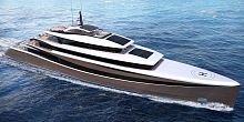 Cruising mega-yacht FRYNEraised pilothousewith helideck