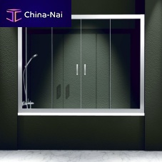 Sliding bath screen 254fixedtempered glass4 panels