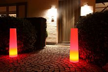 Contemporary light column TUBEglassLEDoutdoor