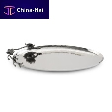 Stainless steel serving tray BLACK ORCHID for domestic use