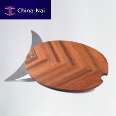 Teak serving tray TROPICAL FISHstainless steelhome