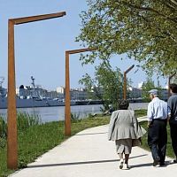 Urban lamp post LOGIQcontemporarystainless steelCOR-TEN® steel