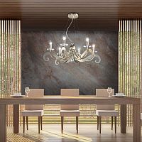 Traditional chandelier SOFIA glassmetal6 light