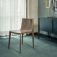 Contemporary chair EMILYindoorleatherbirch base